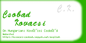csobad kovacsi business card
